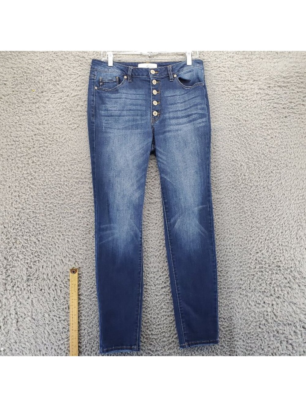 KanCan Jeans Womens Size 11/29 Blue High Rise Button Fly Slim Skinny Stretch
